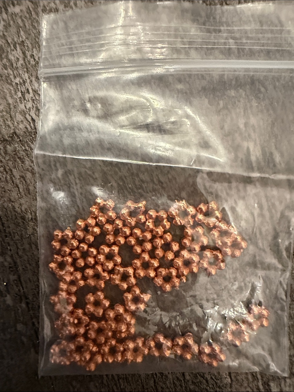 Copper Flower Beads - Bag of Metallic Floral Spacer Beads